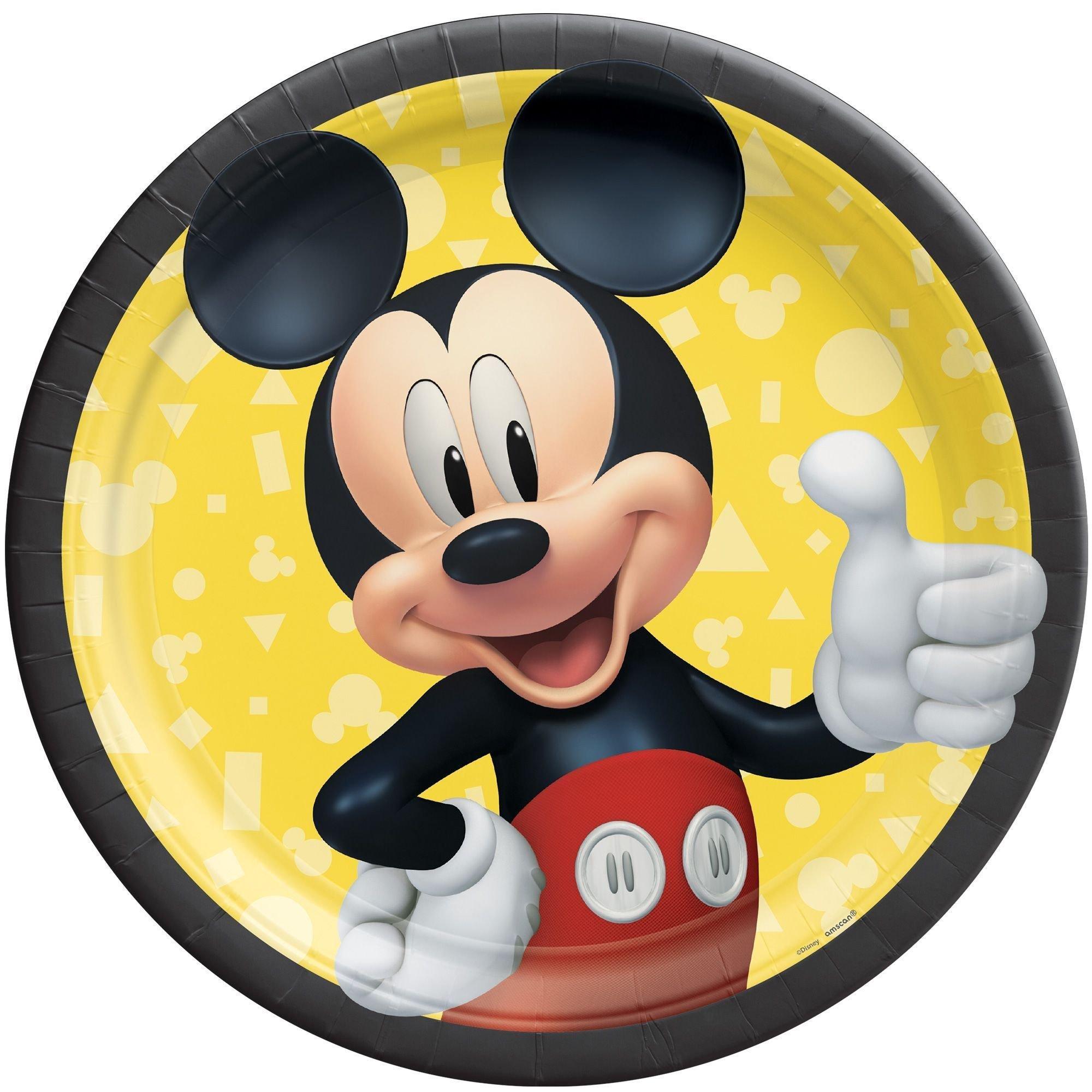 Mickey Mouse Forever Birthday Party Supplies Pack for 8 Guests - Kit Includes Plates, Napkins, Table Cover, Banner Decoration, Honeycomb Swirls, Centerpiece, Favors with Bags & Pinata